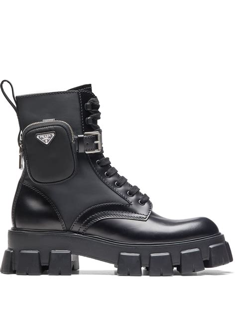 prada ankle pouch combat boots